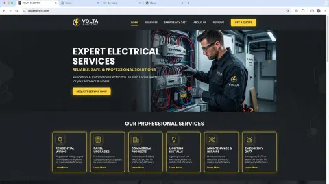 Volta Electric website built by SiteBuild